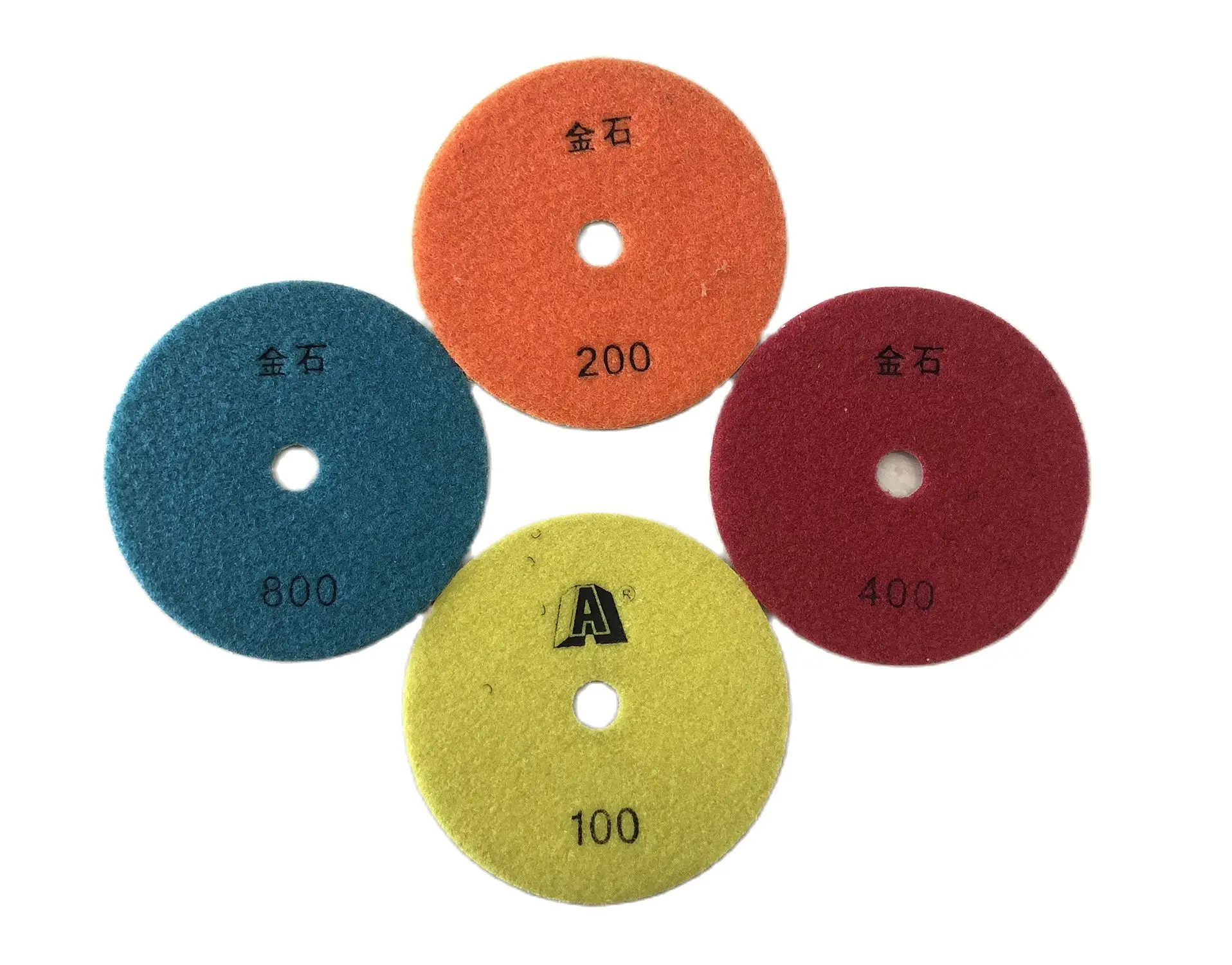 4 Inch 100mm Three Colors Abrasive Flexible Disc Diamond Wet Polishing Pad For Grinding Granite Stone Concrete Marble