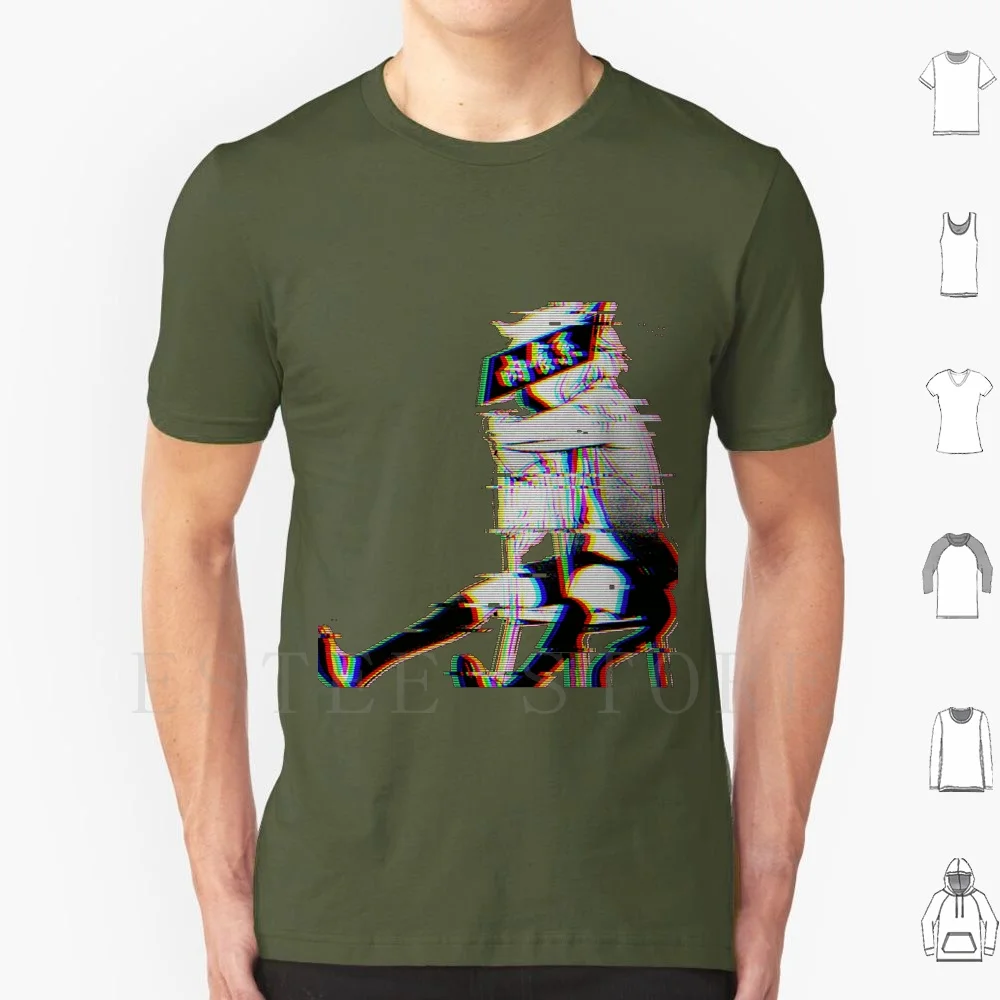 "Neko Cat Boy" estético Anime Glitch 2,0 camiseta hombres algodón 6xl animación de Anime Hentai Vaporwave estética Kanji Japón Pose