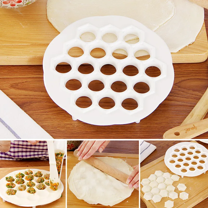 

1 Pcs Dumpling Mold 19-Hole Dumpling Speeder Kitchen Artifact Creative Package Dumpling Device Dumpling Skin Plastic Mold