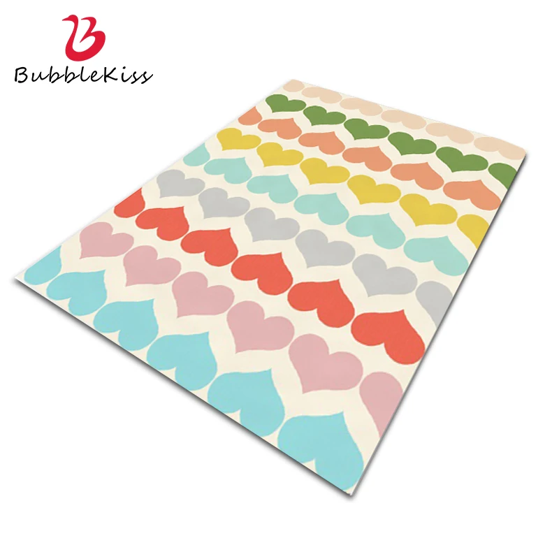 Bubble Kiss Color Carpets For Living Room Heart Pattern Customized Large Rugs Children's Bedroom Floor Mat Fashion Anti Slip Pad