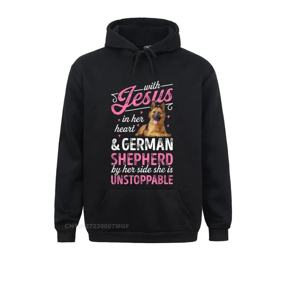 

With Jesus In Her Heart And German Shepherd T Shirt Women Hoodie Cheap Long Sleeve Design Women Hoodies Sportswears Labor Day