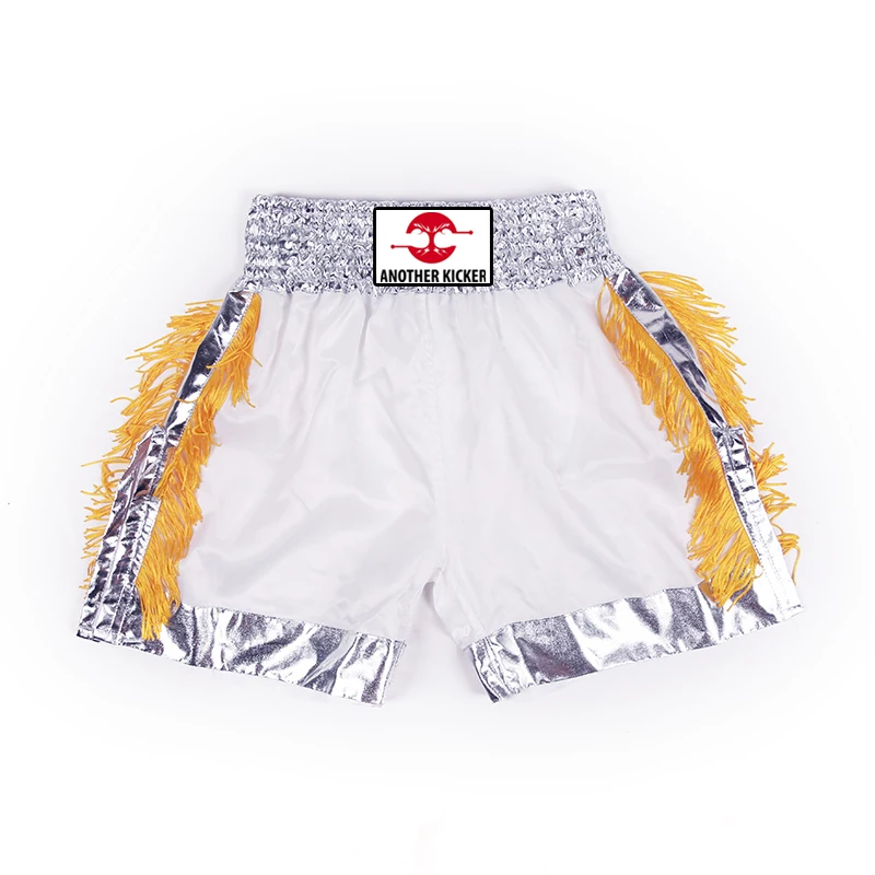 MMA Shorts Men Women Kids Teenagers Boxing Training Shorts Muay Thai Pants Gold Tassels Gym Grappling Fight Boxeo Sanda Clothing