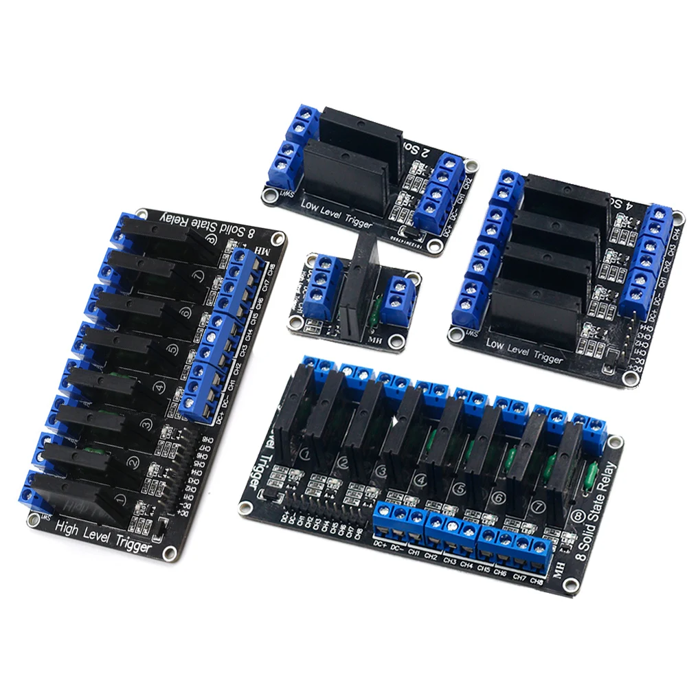 5V 1/2/4/6/8 Channel Solid State Relay Module Hight / Low Level SSR G3MB-202P 240V 2A Output with Resistive Fuse For Arduino