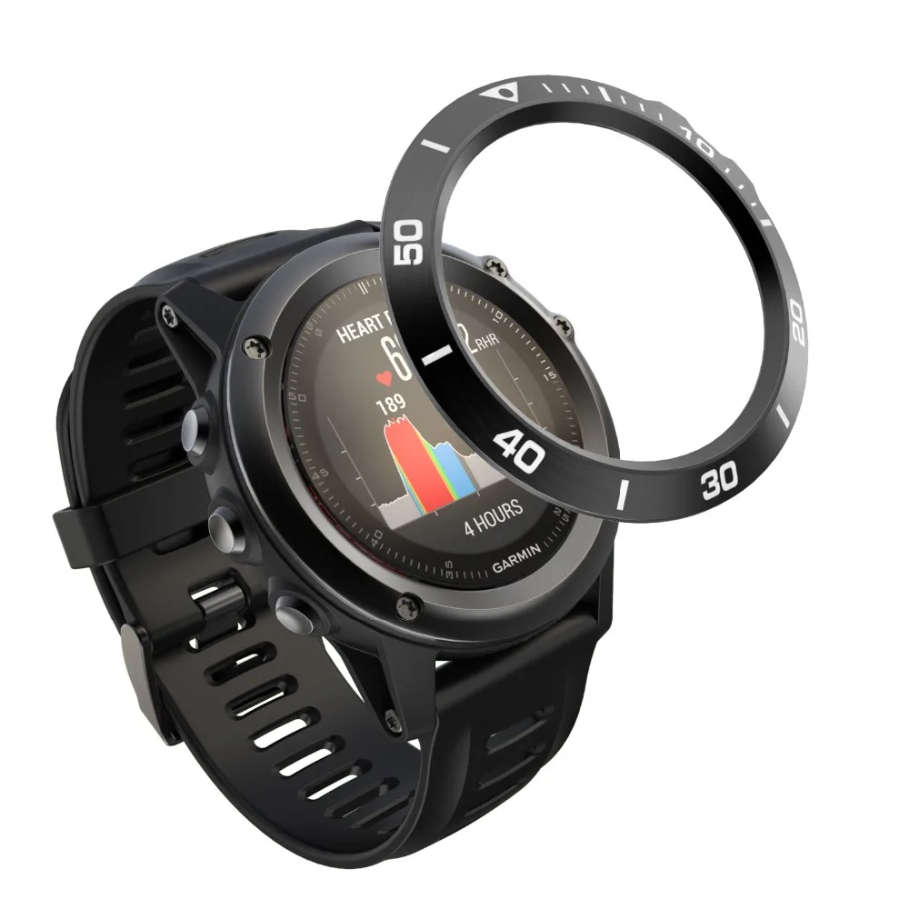 Para Garmin Fenix 3 / Fenix3 HR reloj bisel anillo cubierta adhesiva funda de acero inoxidable accesorios de reloj inteligente marco Protector