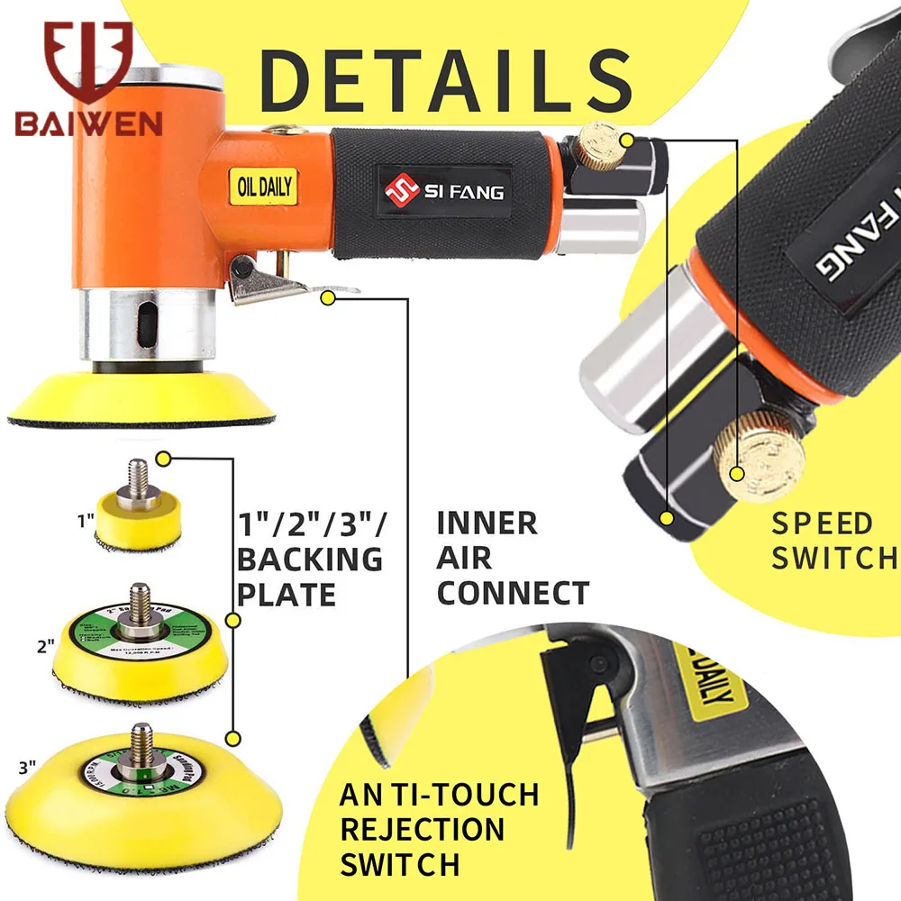 Orbit-lijadora de aire Mini neumática,amoladora,pulidora para automovil,juego de rectificadoras para coche,pulidora de alta velocidad, herramienta