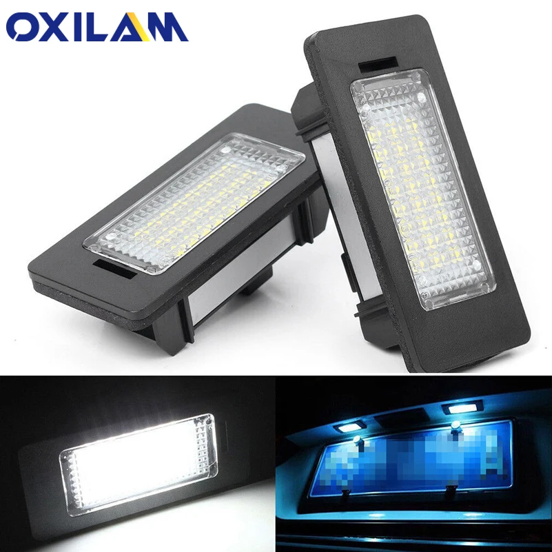 A Pair 24 LED 3528 SMD LED License Plate Lights 6000K White For BMW E82 E90 E92 E93 M3 E39 E60 E70 X5 Canbus Number Plate lamps