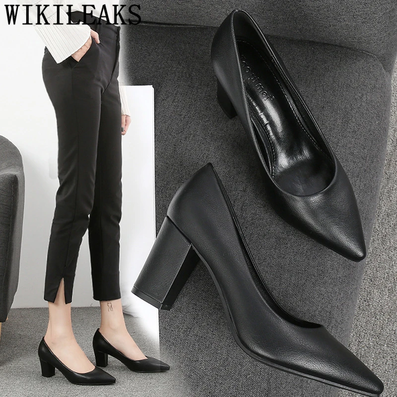 Court Shoes Black Heels Chunky Heels Designer Shoes Women Luxury 2024 Block Heel Shoes Fashion Scarpe Donna Eleganti Zapatos