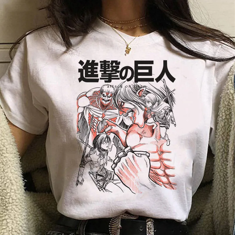 Hot Japanese Anime Attack on Titan T Shirt Women Kawaii Jiyuu No Tsubasa Graphic Tees Funny Levi Eren Harajuku Unisex Tshirt