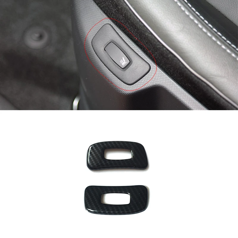 

For Renault Captur 2013 2014 2015 2016 accessories ABS Carbon fiber Car seat heating button decoration Cover Trim Car styling