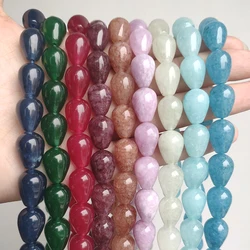 Natural Stone Beads Jades Angelite Amazonite Waterdrop Shape Loose Beads for Jewelry Making DIY Bracelet Accessories 15''