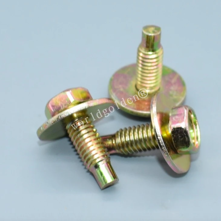 worldgolden 100pcs auto metal Screw Zinc Color Screw