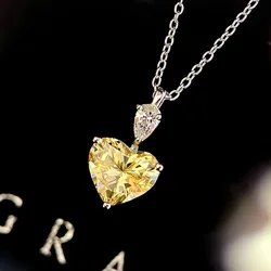 Heart love Promise Pendant 3t AAAAA cz 925 Sterling Silver Engagement Wedding Pendant necklace for women Gemstones Jewelry