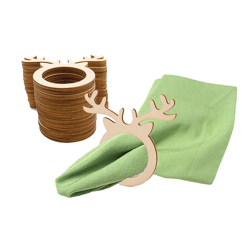 Wooden Napkin Ring for Home Party Decoration, Paper Towel Ring for Christmas, Tissue Circle, DIY, 10Pcs Set