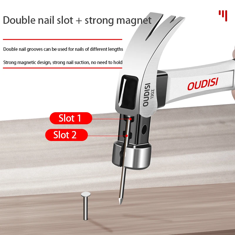 OUDISI Heavy Claw Hammer 100Z/130Z Nail Hammer Tool Steel Woodworking Striking Tools Magnetic Automatic Nail Suction Hammer