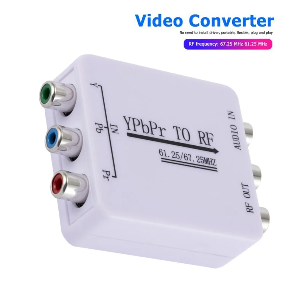 LccKaa Ypbpr Audio Signal To Rf Converter Decoder Radio Frequency Single Wire Transmission Tuner Receiving Decoding Audio Cable