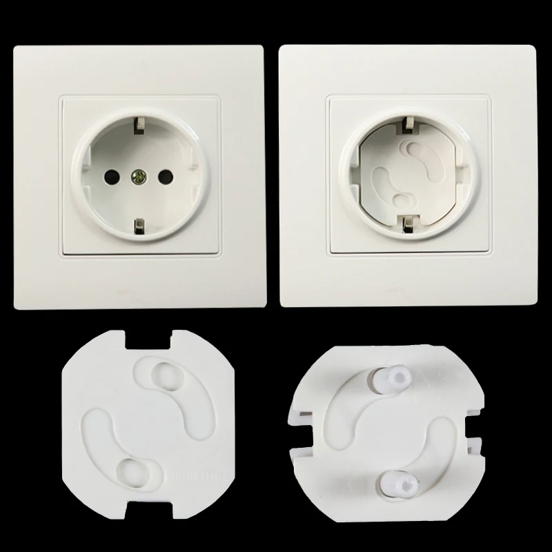 EU Power Socket Electrical Outlet Baby Kids Child Safety Guard Protection Anti Electric Shock Plugs Protector Rotate Cover