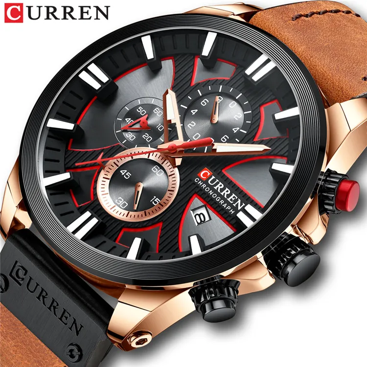 New CURREN Men Watches Fashion Quartz Wrist Watches Men's Military Waterproof Sports Watch Male Date Clock Relogio Masculino image 3