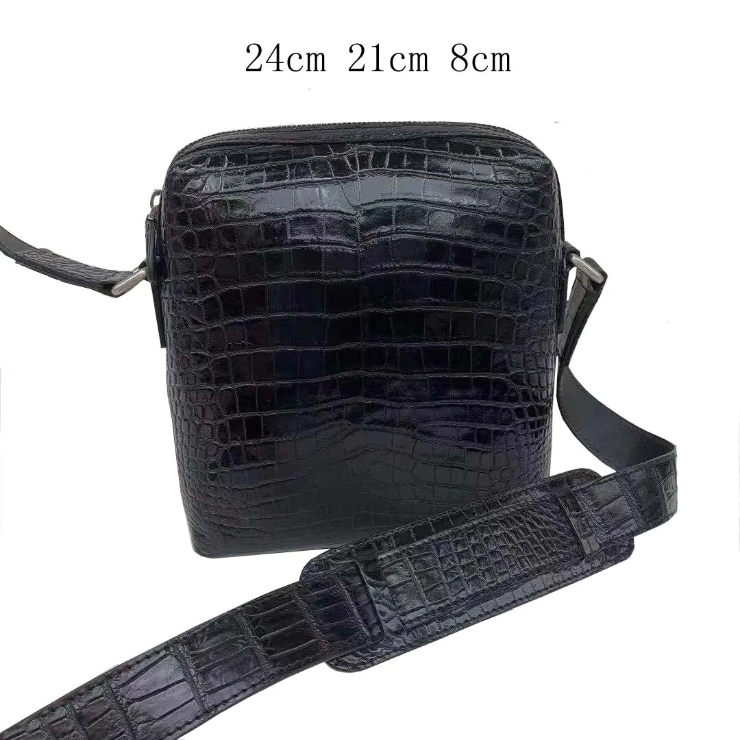 fanzunxing new men crocodile leather bag men crocodile bag single shoulder bag balck male bag