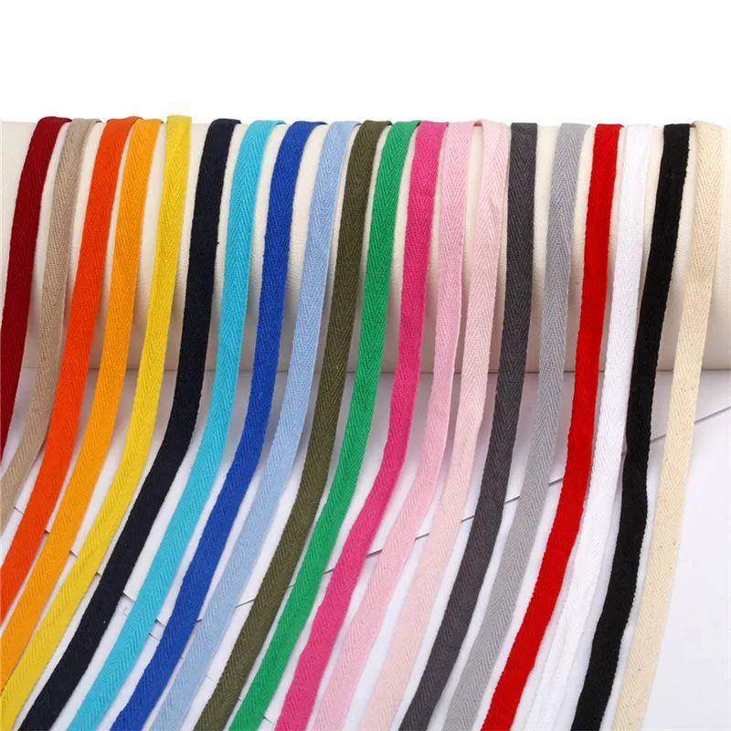 10yards 1cm Multi Color Herringbone Tape Ribbons Woven Cotton Sewing Overlock Cloth Strap Belt DIY Accessories