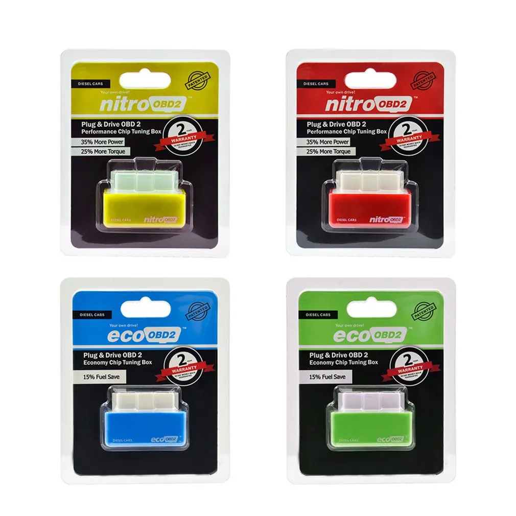 15% Fuel Saver Good ECO OBD2 Chip Tuning Box More Powers Torque Good OBD 2 ECOOBD2 for Benzine Diesel Petro Gasoline