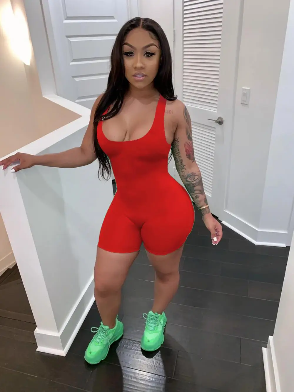 Strap Shorts Jumpsuit Bodycon Sexy Streetwear Fitness Sportswear 2021 Summer Clothes Lounge Wear Club Outfit Women Elegance