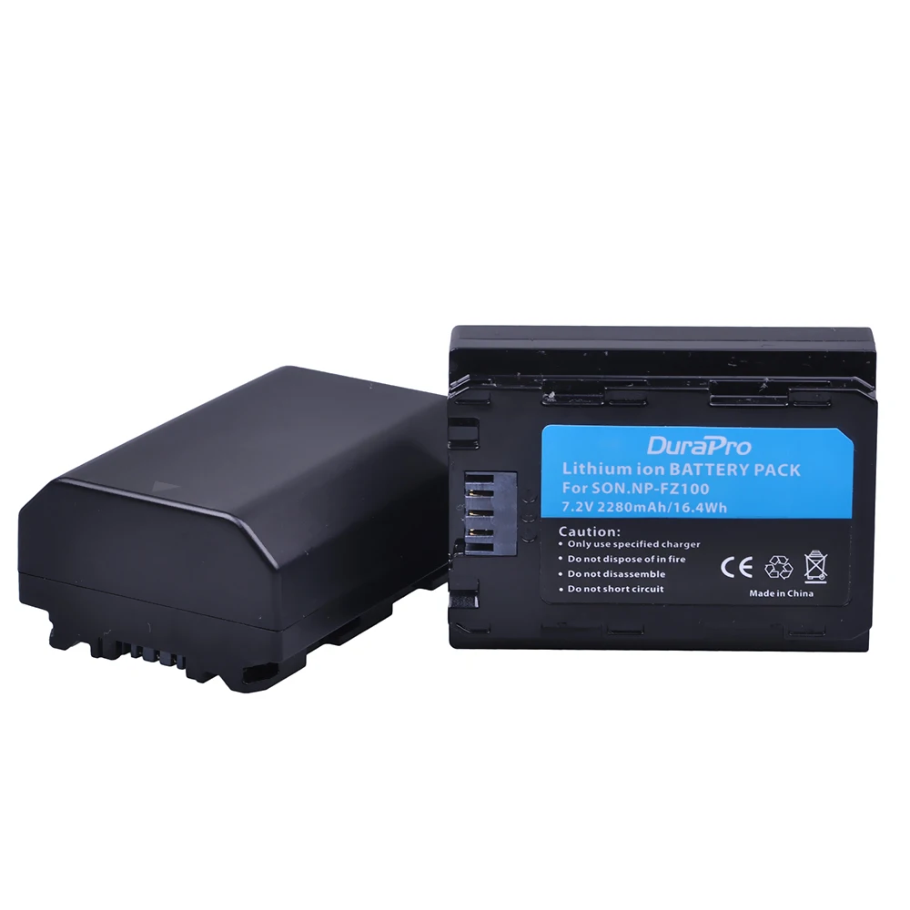 2280mAh NP-FZ100 NP FZ100 Battery + LCD Charger for Sony A6600, ILCE-6600, a7M3, A73, ILCE-7M3, A9, A7 III, A7R III, A7R IV