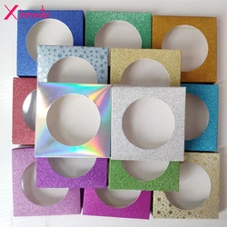 50/100pcs Carton Paper Packing Box for 25mm long EyeLash case Wholesale Bulk Cheap Pretty mink Lashes flash Storage Packaging