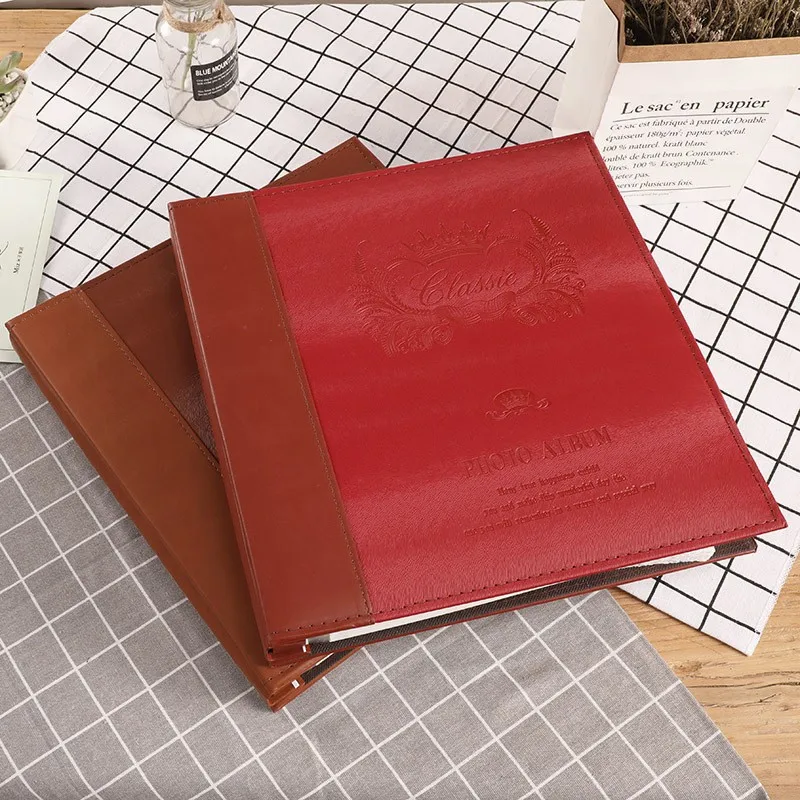 Leather Photo Album 12-inch Handwork Paste Album Photo 5678-inch 40-page Viscose Photo Album DIY Baby Sticky Type Picture Book