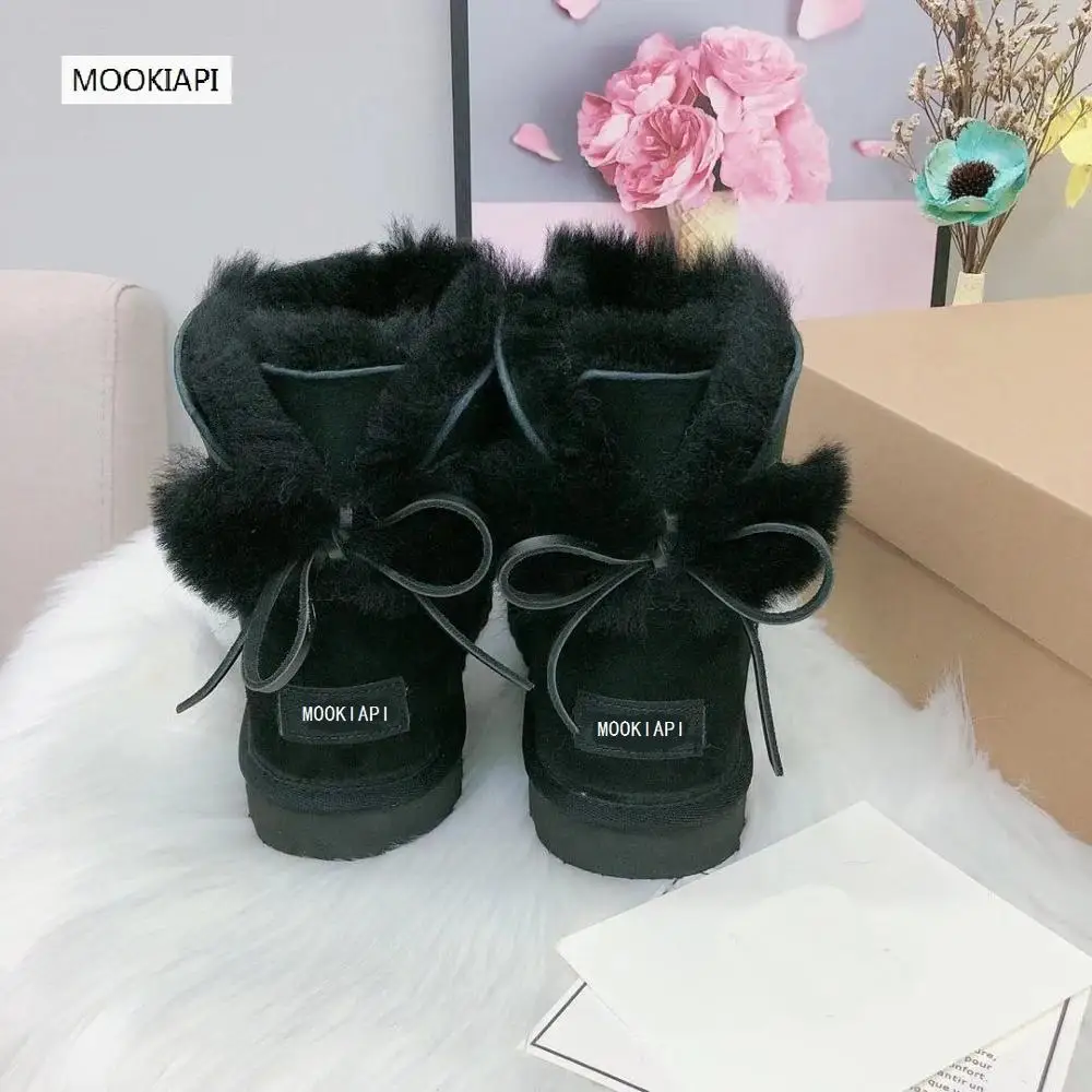 

2019 Australia's highest quality women's snow boots, real sheepskin, 100% natural wool, the latest shoes with bow