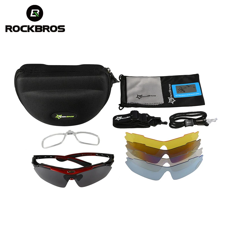 ROCKBROS Cycling Polarized Glasses Bike Photochromic Outdoor Sports Sunglasses MTB PC Goggles Eyewear 5/3 Lens Bicycle Accessory