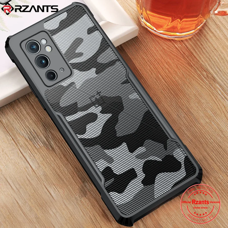 Rzants For Oneplus 9RT Case Camouflage Military Design Shockproof Slim Crystal Clear Cover Casing