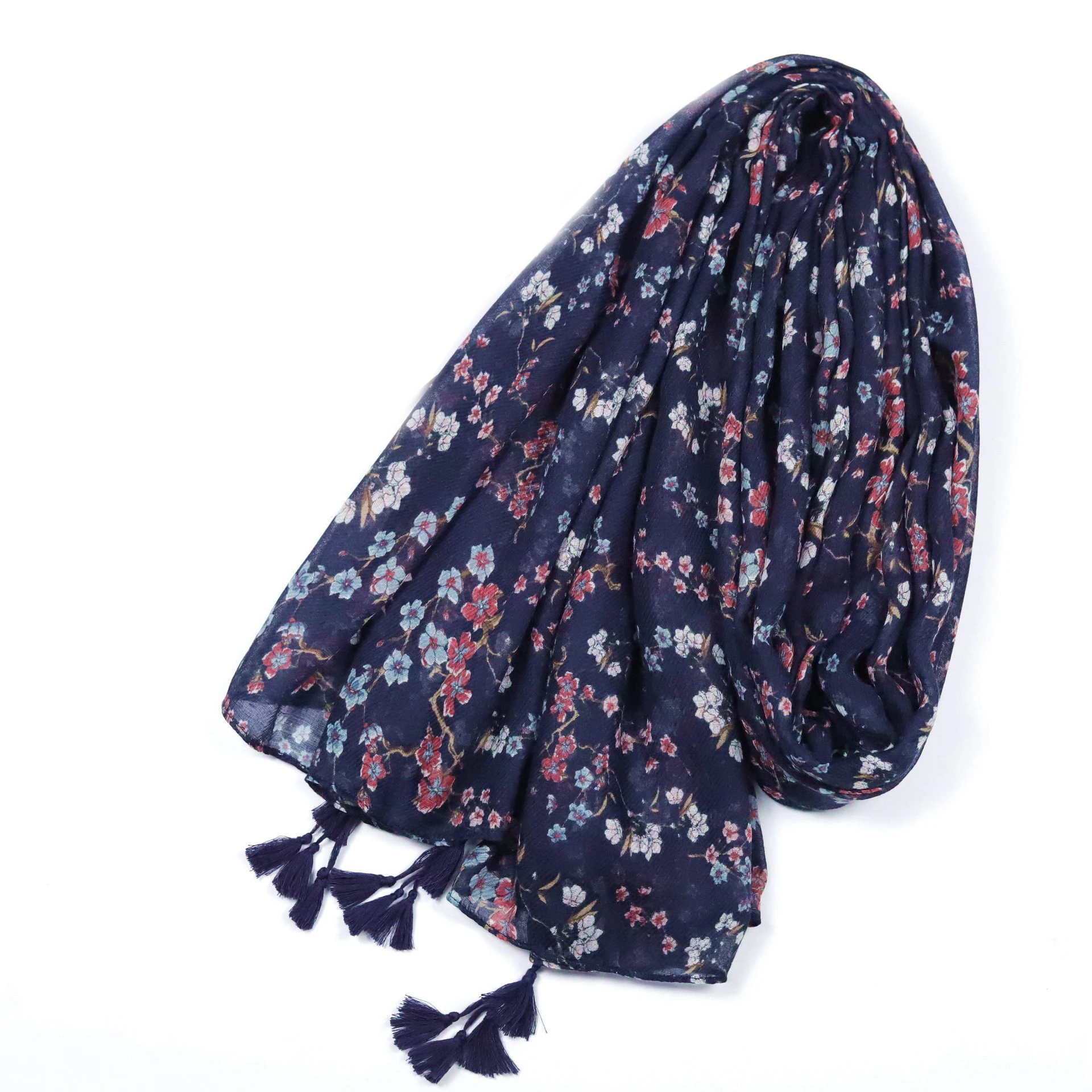 2021 New Autumn Small Floral Print Tassel Scarf Shawls Long Soft Beautiful Flowe Scarves Hijab Wrap Wholesale 10pcs/LOT