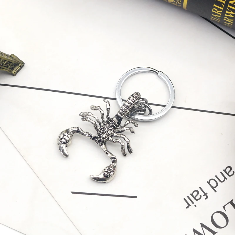 Retro Animal Scorpion Keychain Gothic Punk Metal Insect Men Key Chain Ring Holder Keychains Jewelry Drop Shipping Chaveiro