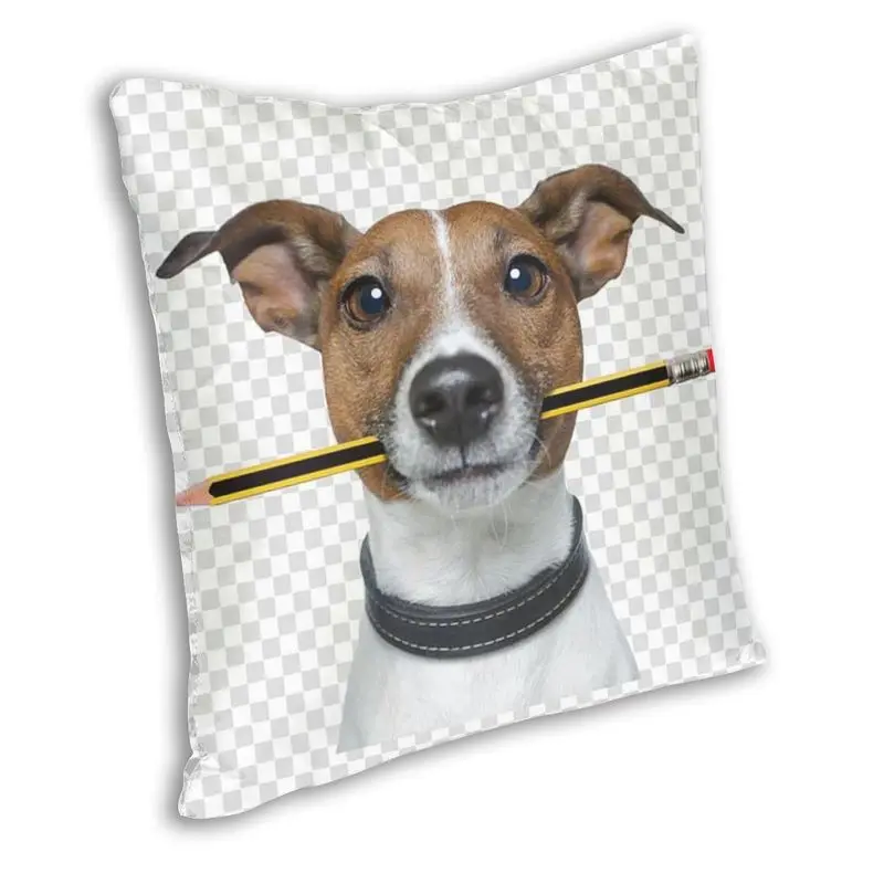 Jack Russell Terrier Dog With Pencil Throw Pillow Cover Decoration Animal Cushion Cover 40x40cm Pillowcover for Living Room