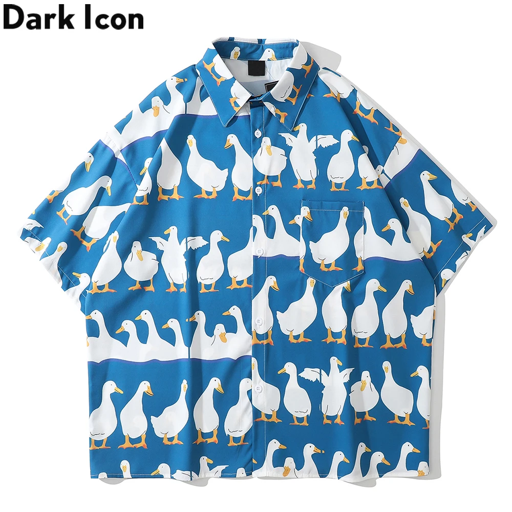 Ícone escuro masculino engraçado, camisa havaiana extragrande estampada, top masculino, férias de verão, 2 cores, 2024