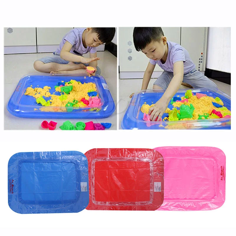 Inflatable Sand Tray Castle  Mobile Table Multi-function Sand Mold Plastic Children Kids  Clay Color Mud Toys Indoor Play Sand