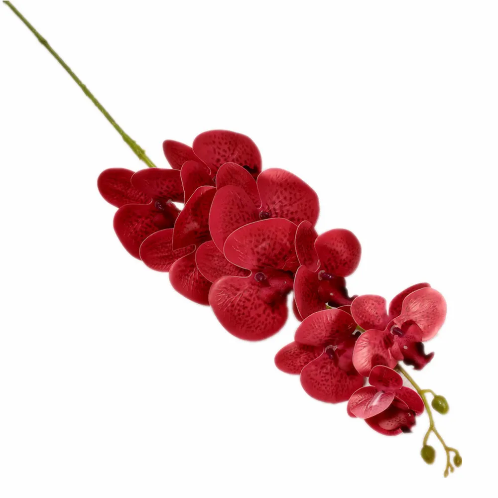 One Latex Butterfly Orchid Flowers 7/9 Heads/piece Real Touch Artificial Phalaenopsis Orchid for Home Party Floral Decoration