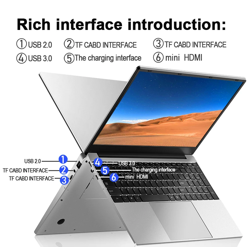 DASKA 15.6 Inch Gaming Laptop Cheap 1920x1080 Intel i7 4500u Quad Core 8GB RAM 128GB 256GB 512GB SSD Windows 10 Computer