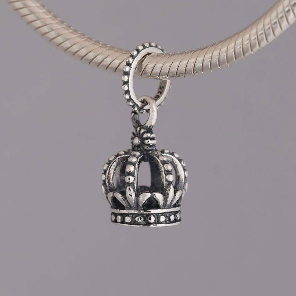 Women Bracelets Pendant Silver DIY Jewelry Noble Splendor Crown Dangle Charm fit Lady Bracelet Bangle  Girl Gift image 4