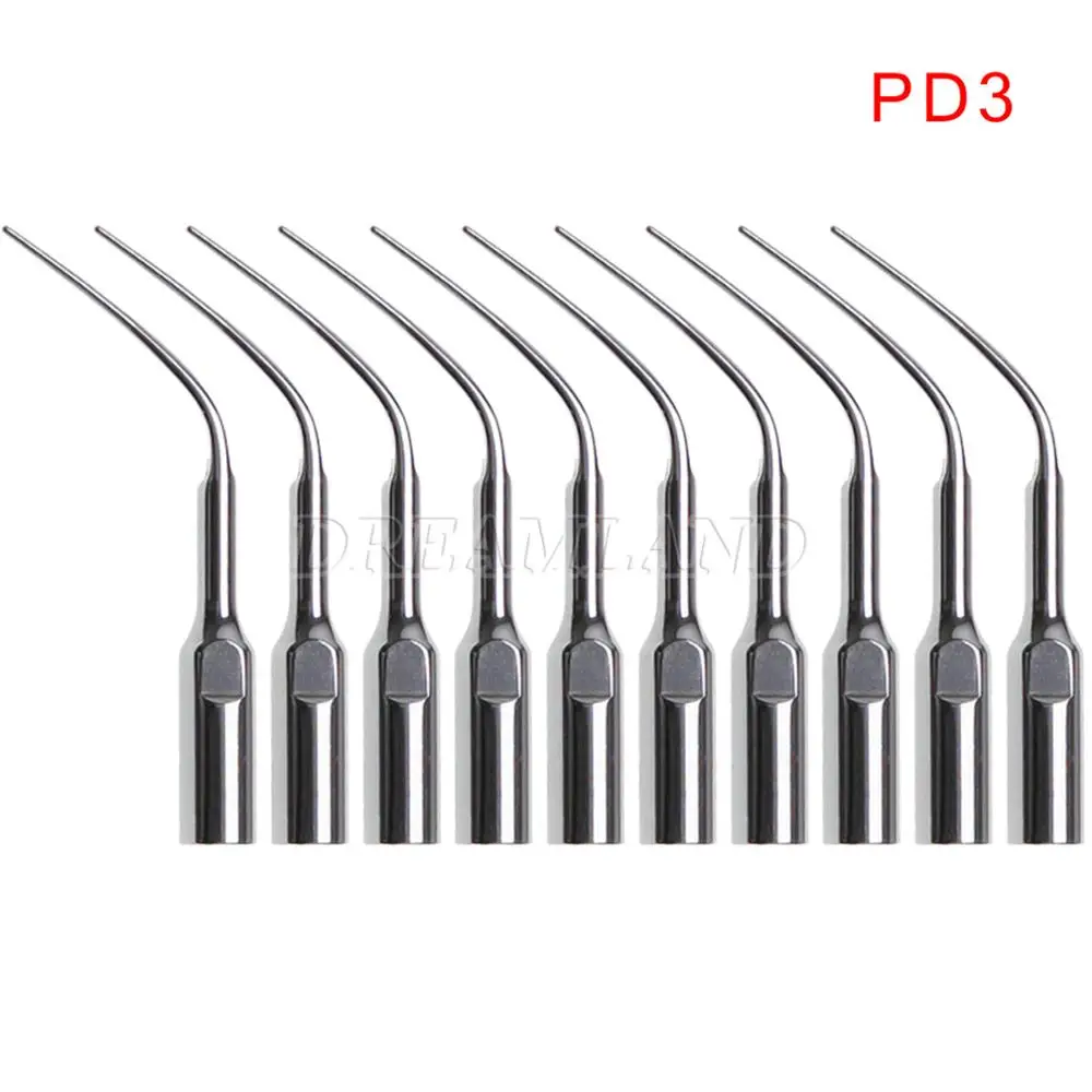 

10*Dental Scaler Tip PD3 Fit DTE SATELEC Ultrasonic Scaler New Remove sSubgingical and deep perio calculus