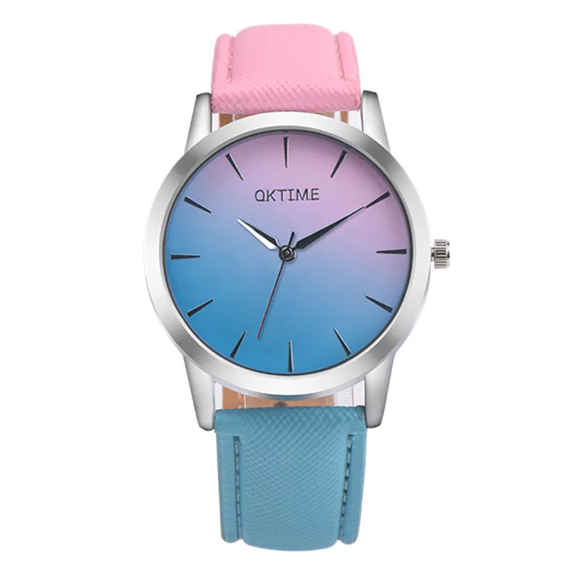 UTHAI BK25 Mode Kleine Frische Gürtel Mädchen Uhr Süßigkeiten Gradienten Farbe Student Uhr Leben Wasserdicht