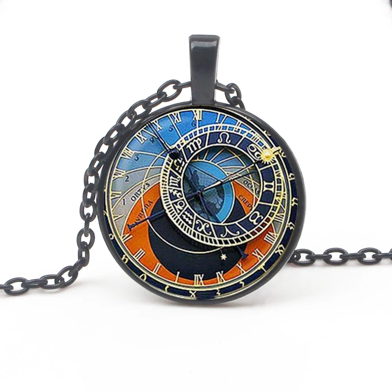 Popular Astrology Clock Pendant Necklace Retro Watches Astronomy Jewels Friends Family Birthday Christmas Party Gifts Souvenirs