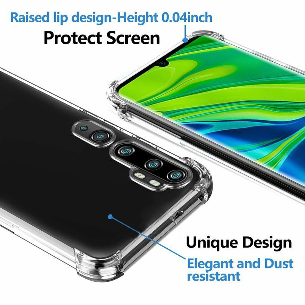 TPU shockproof case for xiaomi mi 10 pro bumper mobile phone accessories for xiaomi mi note 10 fitted coque silicone bag cases