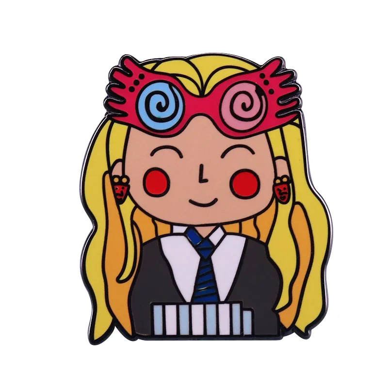 Broche de esmalte de bruja Luna Linda Lovegood
