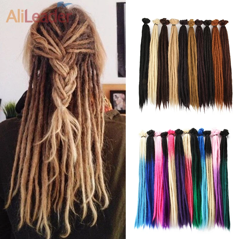 Alileader Soft Synthetic Crochet Hair Extension Reggae Dreadlocks Hair Extensions Gothic Braiding Punk Hair Hippie Hairpiece