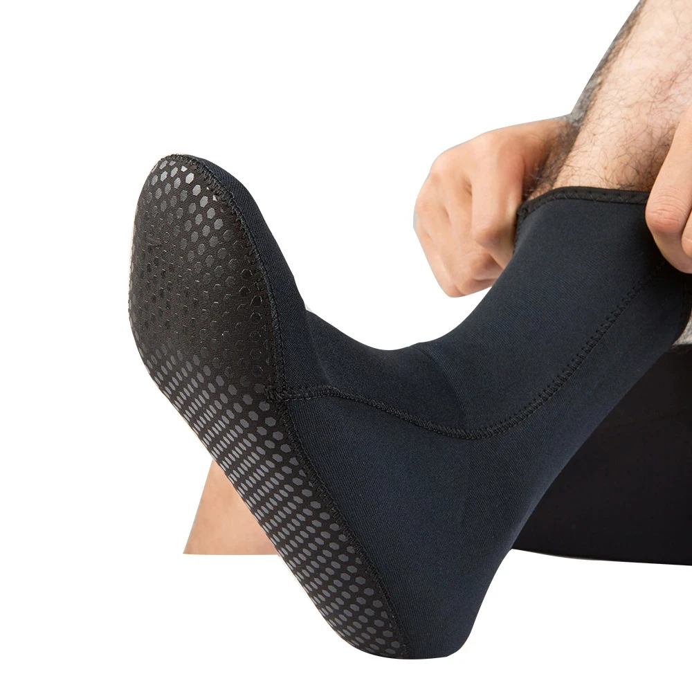 Combinaison de plongée en apnée anti-rayures 3mm, 1 paire de chaussettes de plage antidérapantes en néoprène, bottes de surf chauffantes pour adultes