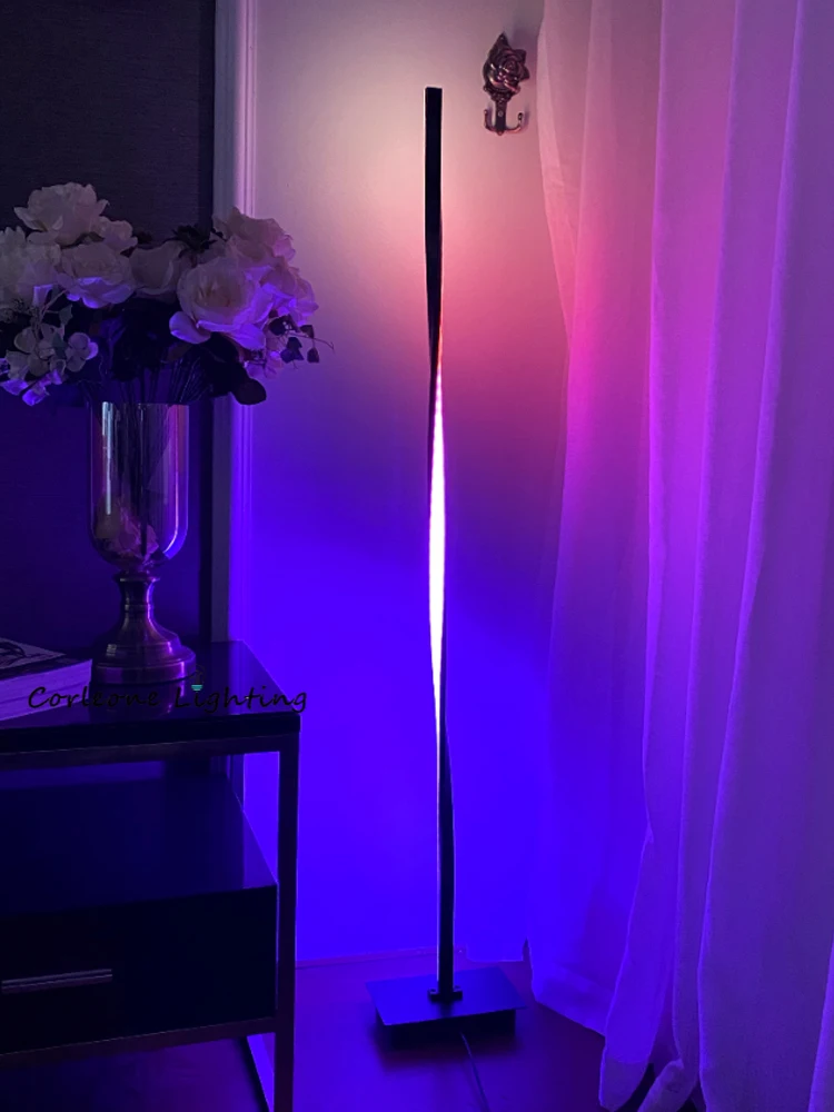 Modern RGB Led Corner Floor Lamp Bedroom Decorative Floor Light Living Room Home Decoration Standing Lamp Interior Floor Lamps