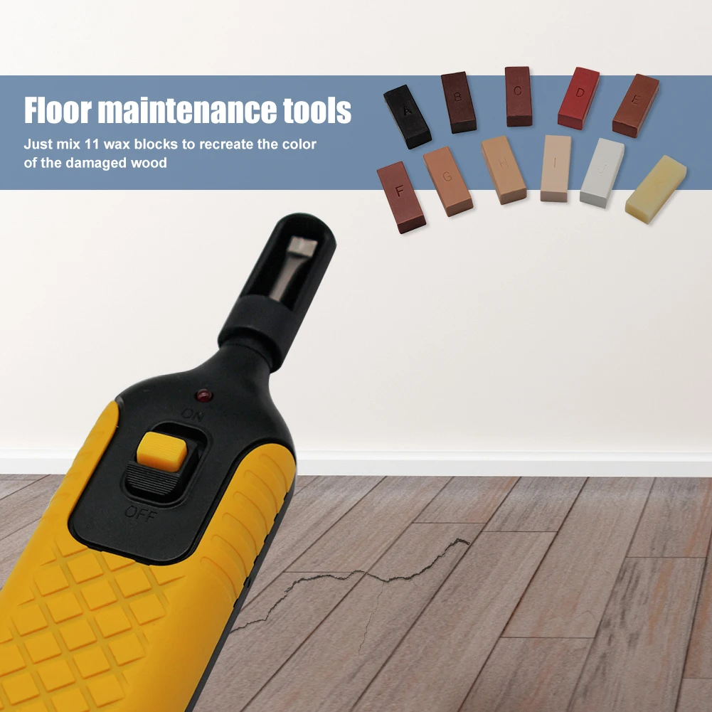 Kit manual de reparo de piso laminado, com sistema de cera para arranhões e riscos, conjunto de ferramentas para conserto