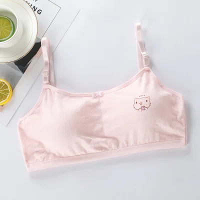 Cotton Girls Training Bra 12-16 Years Old Adolescente Girl's Sport Bras Kids Underwear Push Up Teens Bras With Chest Pad