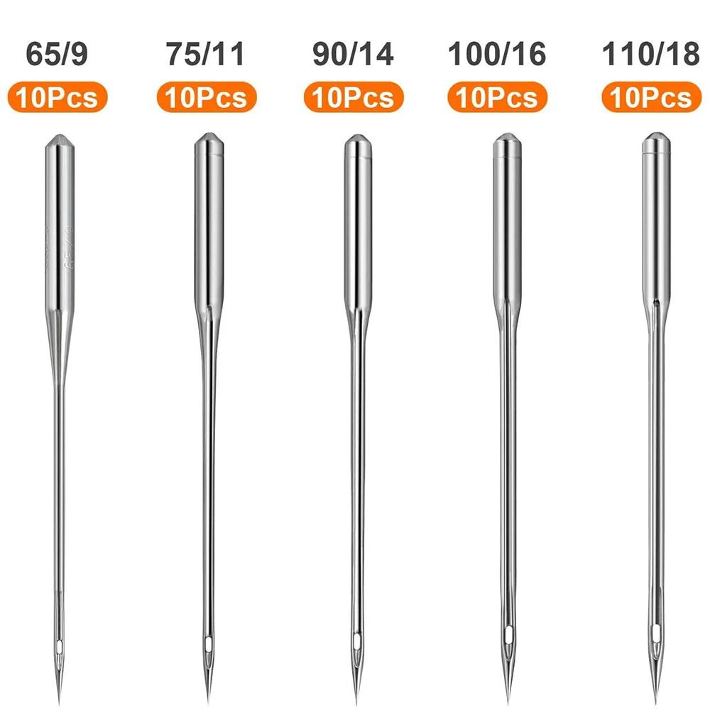 10/50Pcs Sewing Machine Needles 65/9 75/11 90/14 100/16 110/18 Universal Machine Needle Regular Point for Home Sewing Machine